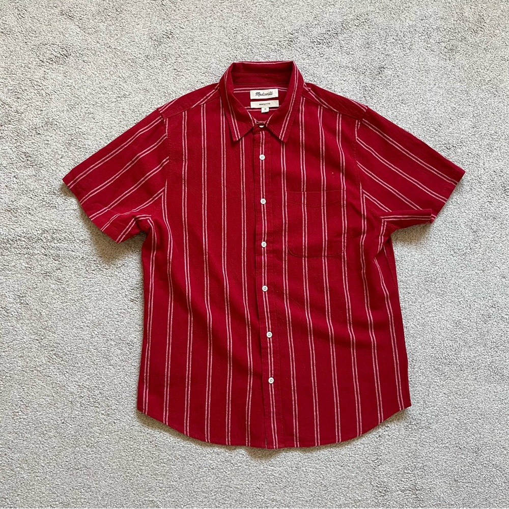 Madewell Men’s Perfect Fit Short Sleeve Shirt - Size M